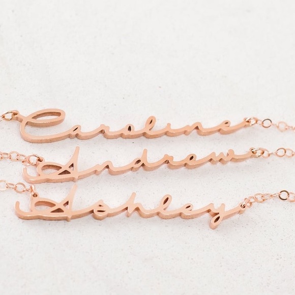 14k custom cursive letters necklace - Picture 2 of 3